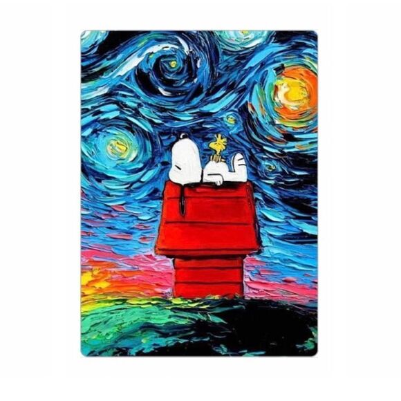 Snoopy Starry Night Magnet - Picture 1 of 2